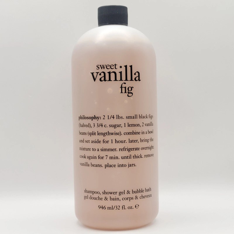 Philosophy Sweet Vanilla Fig Shampoo, Shower Gel & Bubble Bath 32 oz Sealed