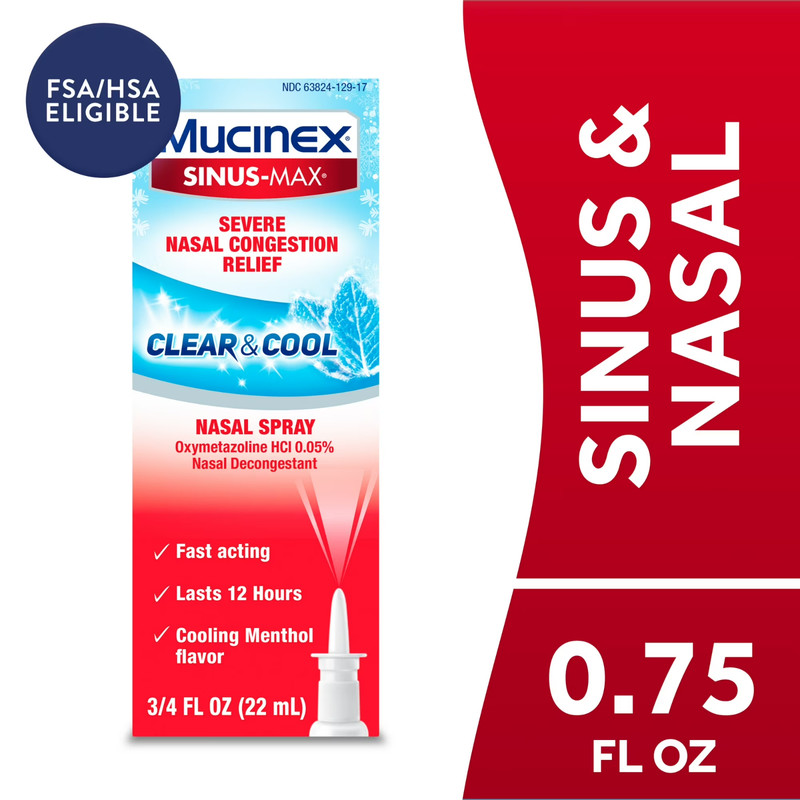 Mucinex Sinus-Max Severe Nasal Congestion Relief Clear/Cool Nasal Spray 0.75 oz