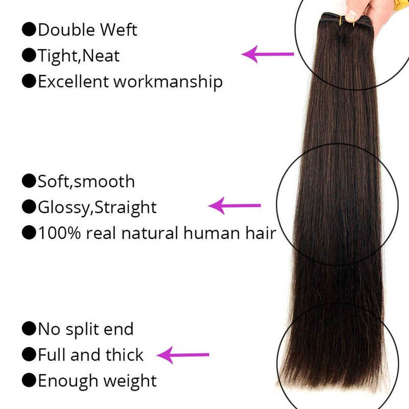 Weft Human Hair Extensions Sew In Blonde Remy Russian Straight Hair Thick 100g gallery