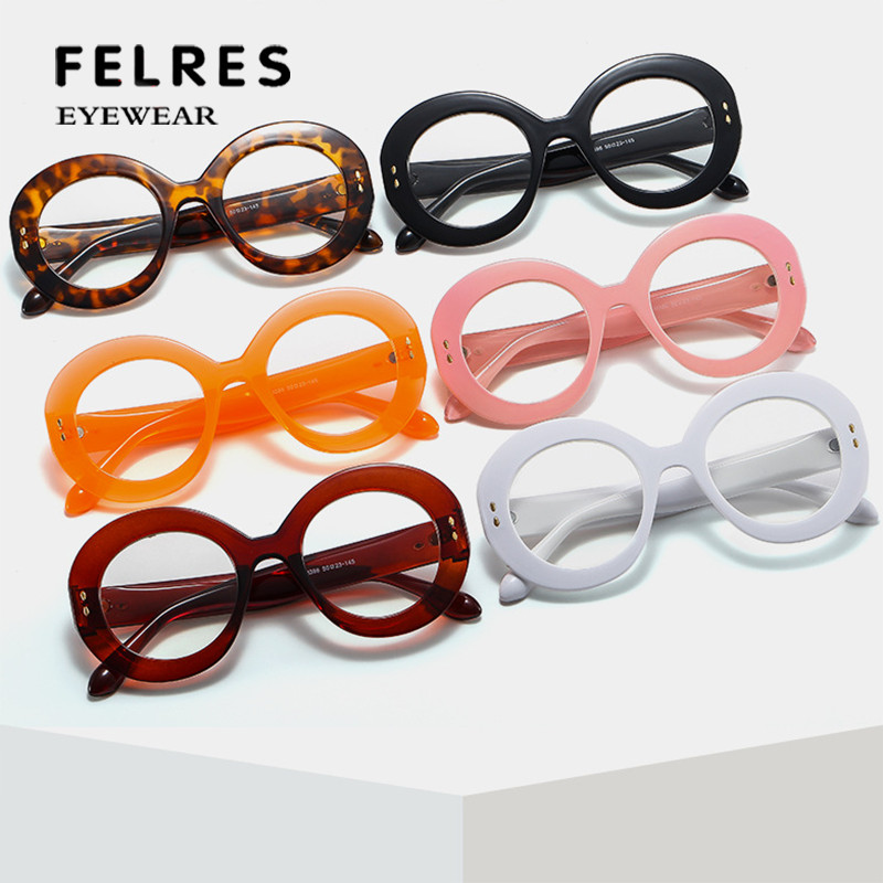 Women Round Blue Light Blocking Reading Glasses Clear Lens Full Frame Glasses gallery