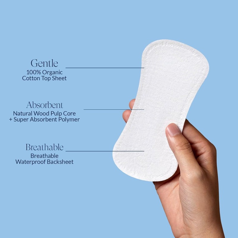 100% Organic Panty Liners - 120ct, Ultra-Thin, Breathable, and Biodegradable gallery