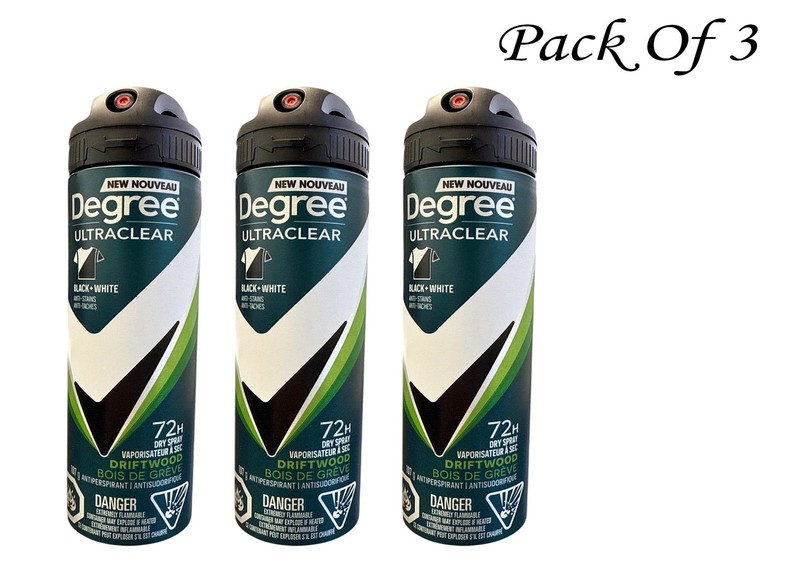 Degree for Men Black +White Driftwood Antiperspirant Dry Spray 107 g (Pack Of 3)