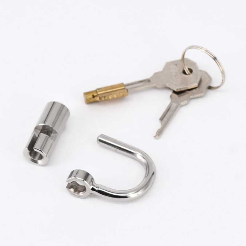 USA Stainless Steel Male PA LOCKED CHASTITY PIERCING Titanium D-Ring PA Lock gallery