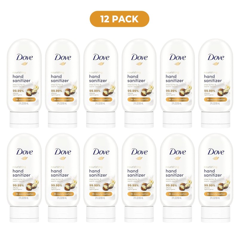 2oz Dove Nourishing Hand Sanitizer Shea Butter & Warm Vanilla 12 pack