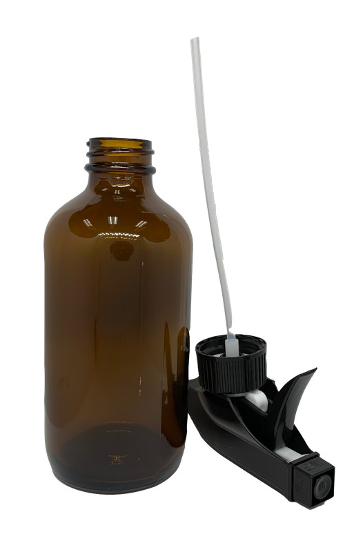 8oz Amber Glass Bottles with Black Trigger Sprayers - Pack of 2 gallery