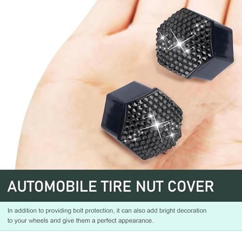 20 PCS Bling Crystal Wheel Lug Nut Cover, 17mm Hexagonal Nut Covers with Black gallery
