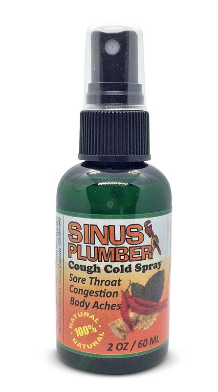 Sinus Plumber Hot Pepper Honey Cough Cold Flu Sore Throat Spray Immune Booster