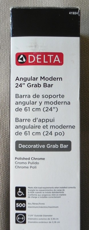 Delta "Angular Modern 24" Grab Bar", Polished Chrome 24", #41924 New NIB gallery
