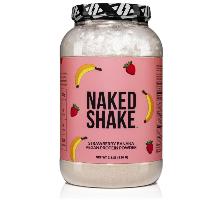 NAKED Shake Vegan Protein Powder, Strawberry Banana, 30 Servings