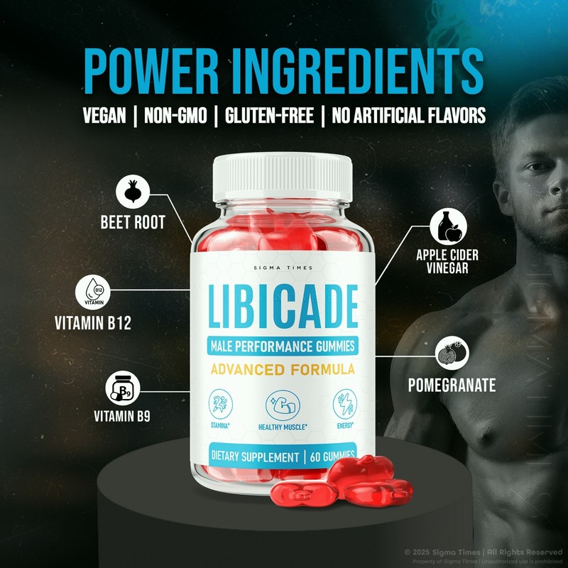 Libicade Gummies for Men - Male Health Support for Lasting Stamina 60ct gallery