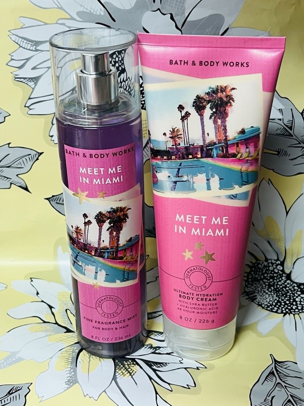 NEW Bath & Body Works Meet Me In Miami Hydrating Body Cream & Body Mist
