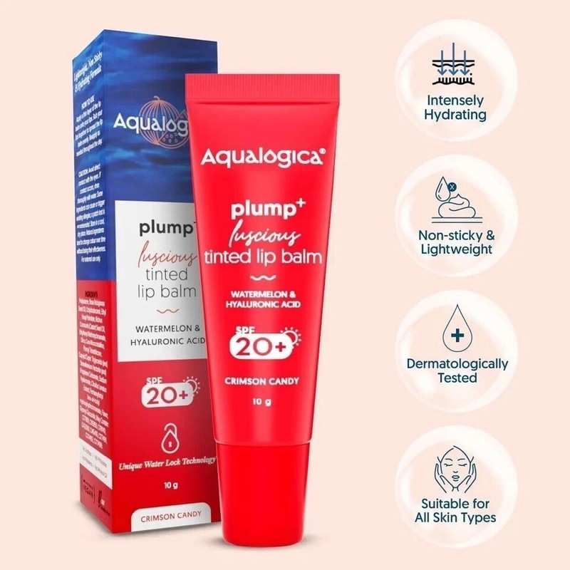 Aqualogica Plump+ Luscious Tinted Lip Balm for Men & Women Lip Mask for Dry 10g gallery
