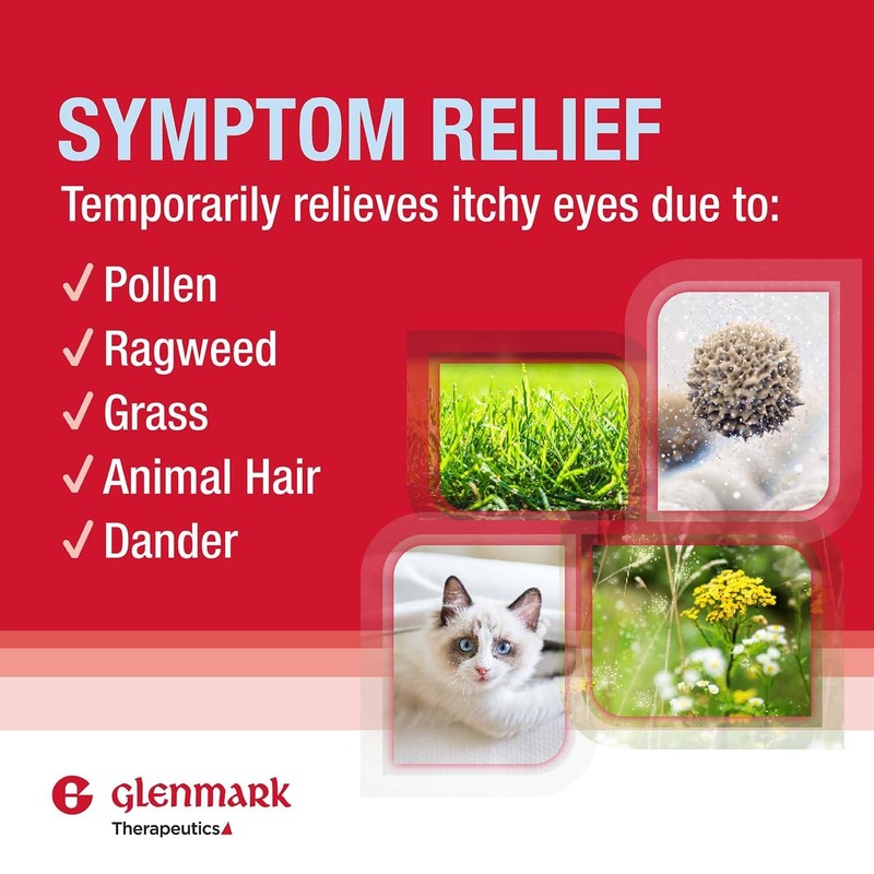 Glenmark Therapeutics Olopatadine Eye Drops for Allergies, Single Pack, Clear gallery
