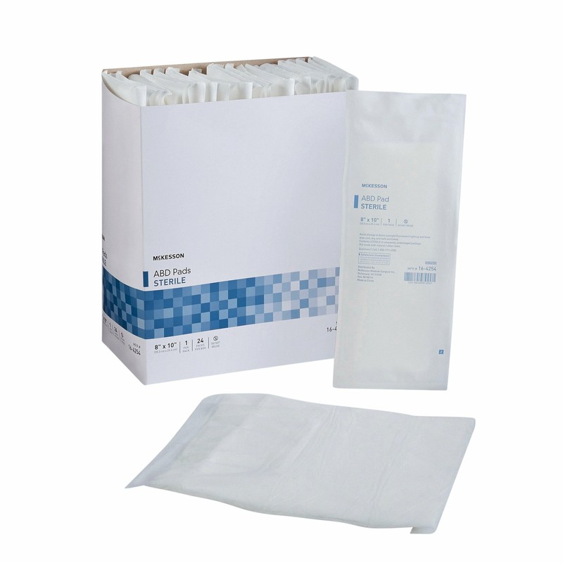 McKesson Abdominal ABD Pads Gauze Bandage Pads 8″ X 10″ Sterile 16-4254 48 Ct
