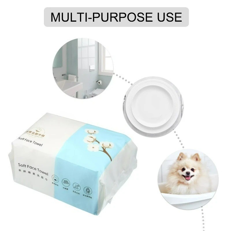 60PCS Disposable Face Towels Wet & Dry Facial Tissue Soft White Skin Care Wipes gallery