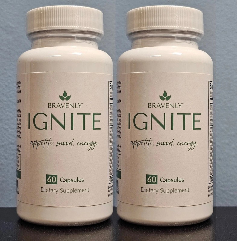2 Bottles Bravenly IGNITE Energy Focus Metabolism Support Capsules 60ct Each🔥 gallery