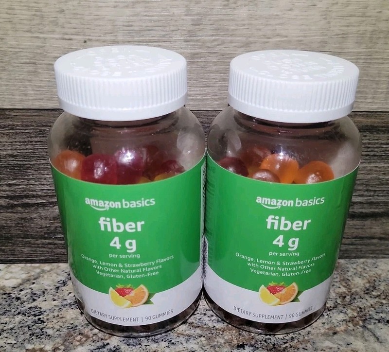 Amazon Basics Fiber Gummies 4g 90 Count Lot of 2 (180 Gummies) EXP 07/27