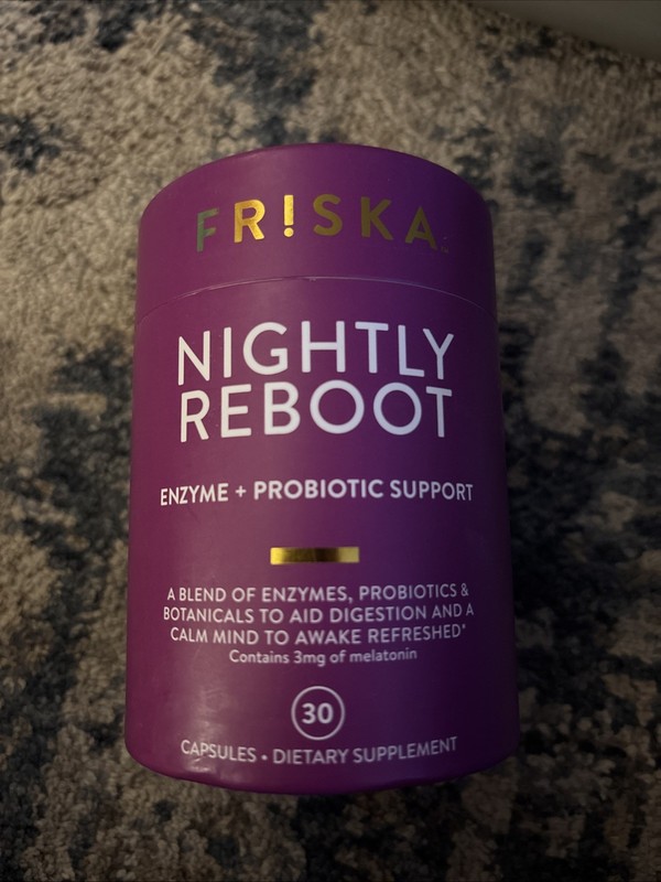 FRISKA Nightly Reboot Enzyme Probiotic Support Body 30 Capsules Exp 10/2026