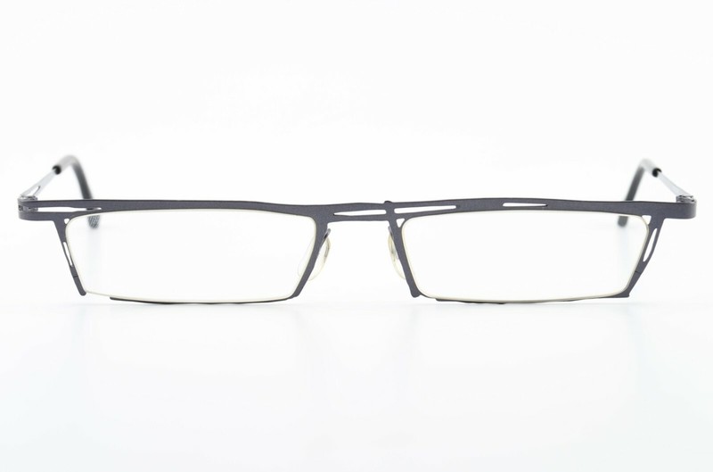 EYE-WITNESS Eyeglasses MF 189 Flat Rectangle Stainless Steel c2006 Vintage TH... gallery