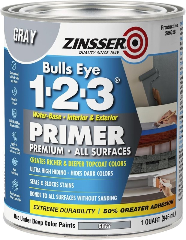 Acrylic Gray Primer Quart - Rust Resistant, Perfect for Interior/Exterior Use gallery