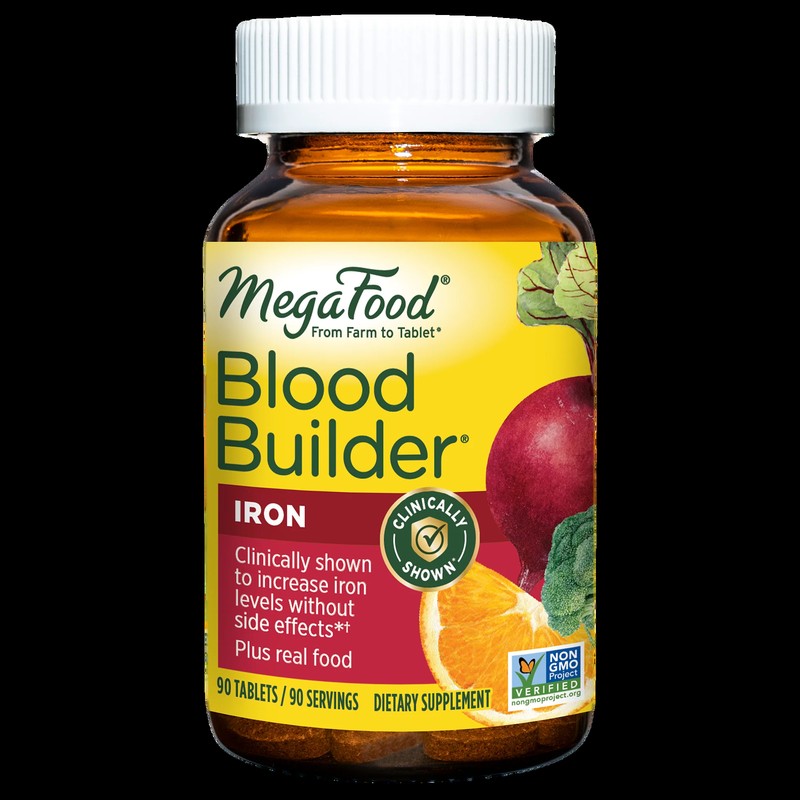 MegaFood Blood Builder 90 Tabs – Energy, Iron, Vitamins C, B12, Folic Acid