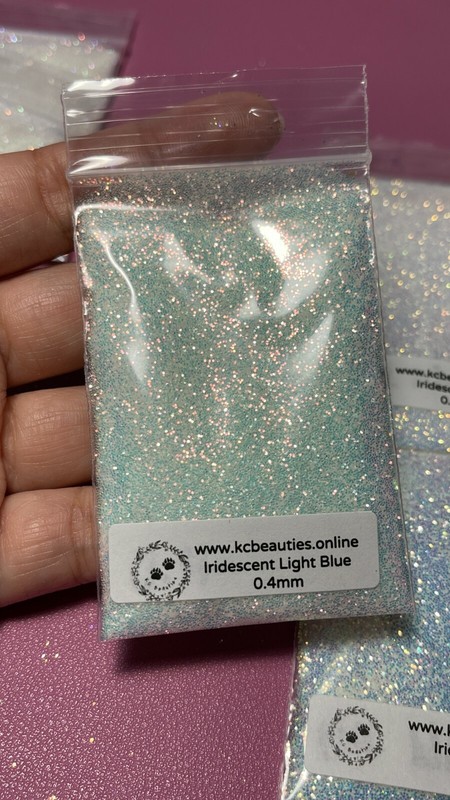 Iridescent White Glitter Hex Snow White pink blue sheen Nail Art US seller gallery