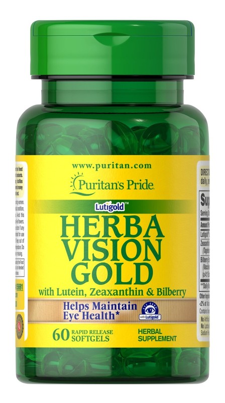 Puritan’s Pride HerbaVision Gold Lutein Bilberry with Zeaxanthin – 60 Softgels