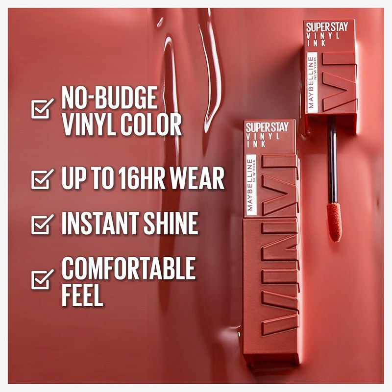 Maybelline Super Stay Vinyl Ink Liquid Lipstick Peppy Pink 0.14 oz gallery