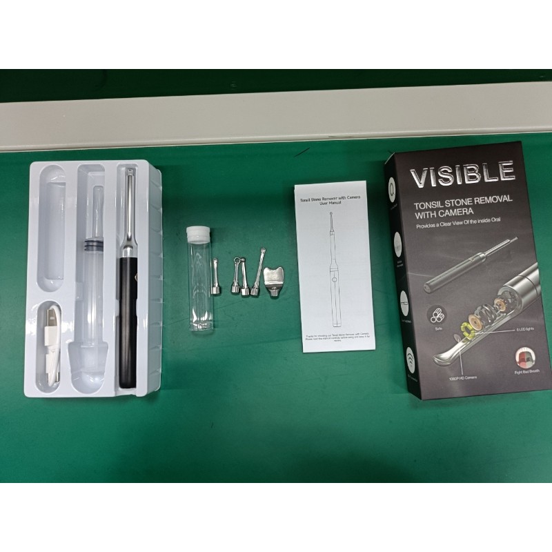 Visual Tonsil Stone Removal Tool 1080P HD Camera 6 LED Stainless Heads USB