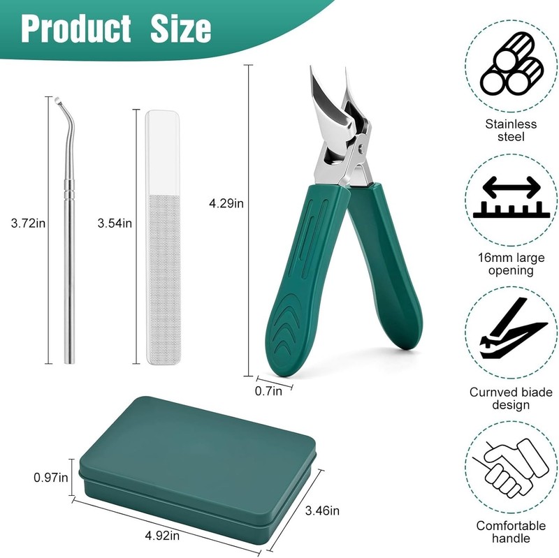 Anti Splash Nail Clippers Set Podiatrist Toenail Clipper For Thick Ingrown Nails gallery