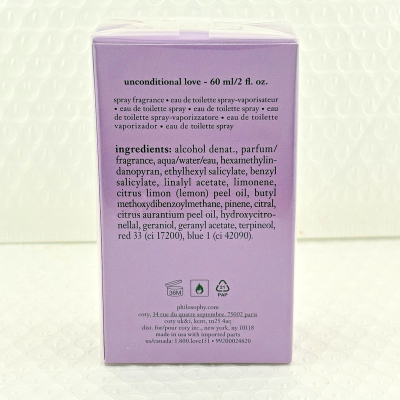 Philosophy Unconditional Love Eau de Toilette spray. 2 oz/60mL New In Sealed Box gallery