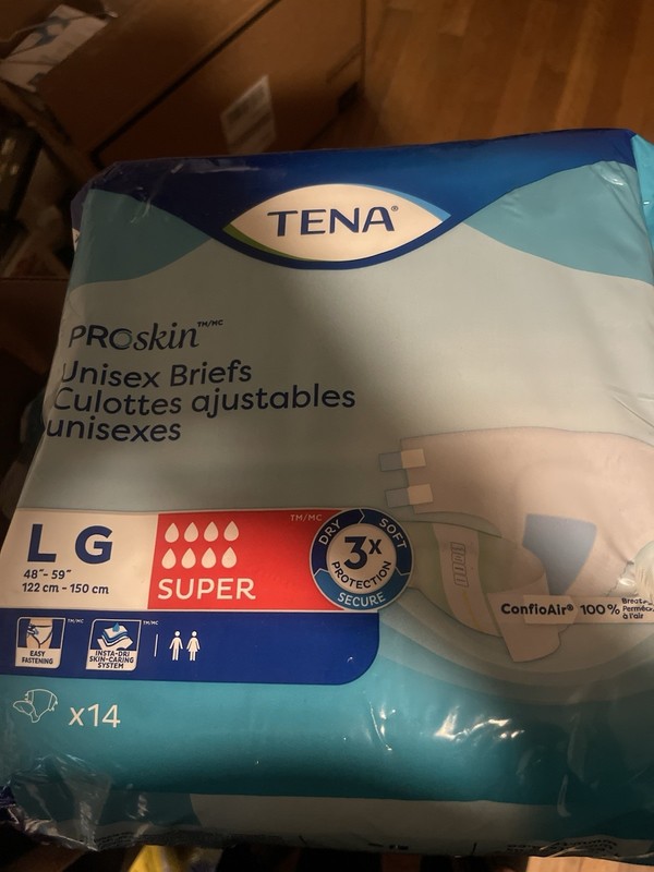 TENA PROskin Disposable Incontinence Briefs Super L White 14 Count gallery
