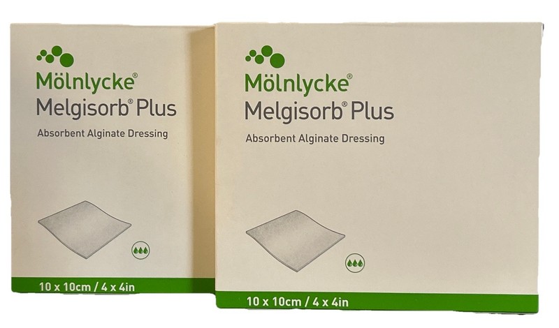 Molnlycke Melgisorb Plus Absorbent Alginate Dressing 4X4 20 pcs 10 Each 252200