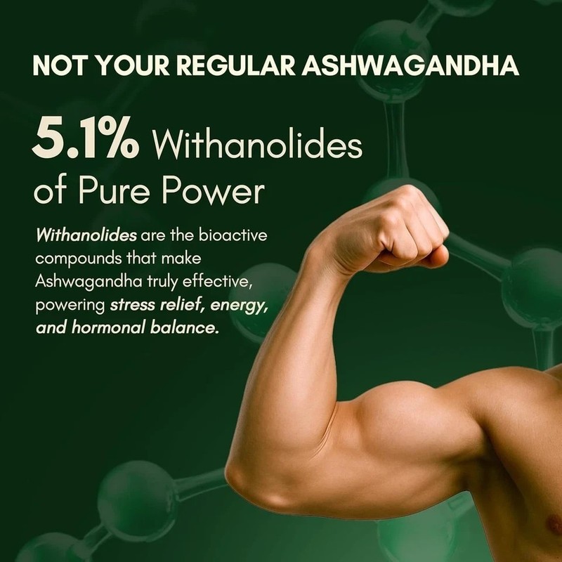 Ashwagandha KSM-66 | 5% Withanolides | 100% Pure Root Extract | 60 Capsules (3x) gallery