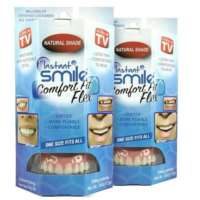 2 Pack Instant Smile Comfort Fit Flex – Natural Shade – Upper Cosmetic Teeth
