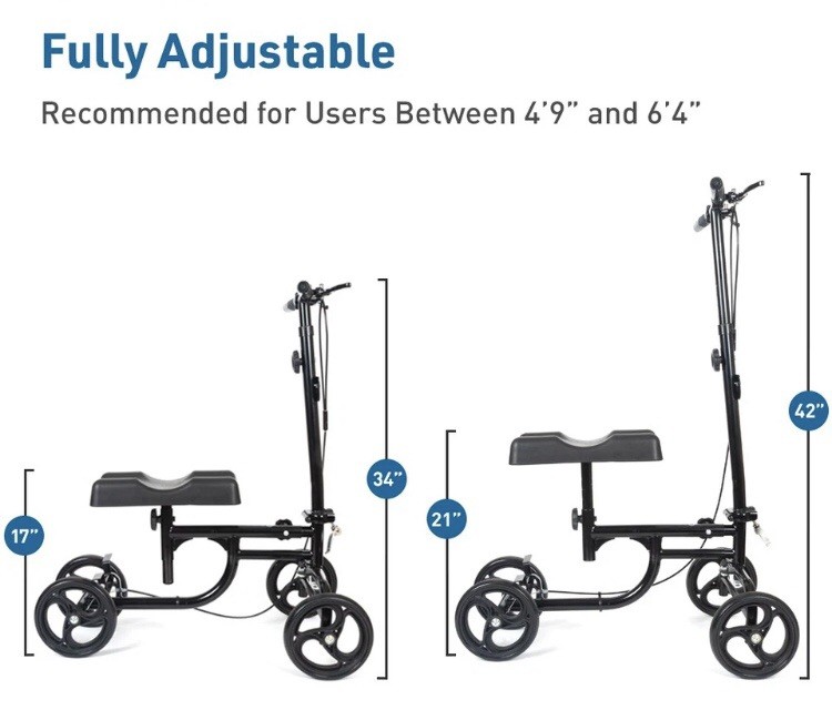 BodyMed Knee Walker for Leg and Foot Injuries with Dual Brakes, Detachable gallery