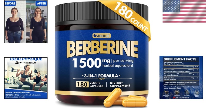 Liposomal Berberine Supplement 1500MG - 3- Supply for Metabolic Wellness gallery