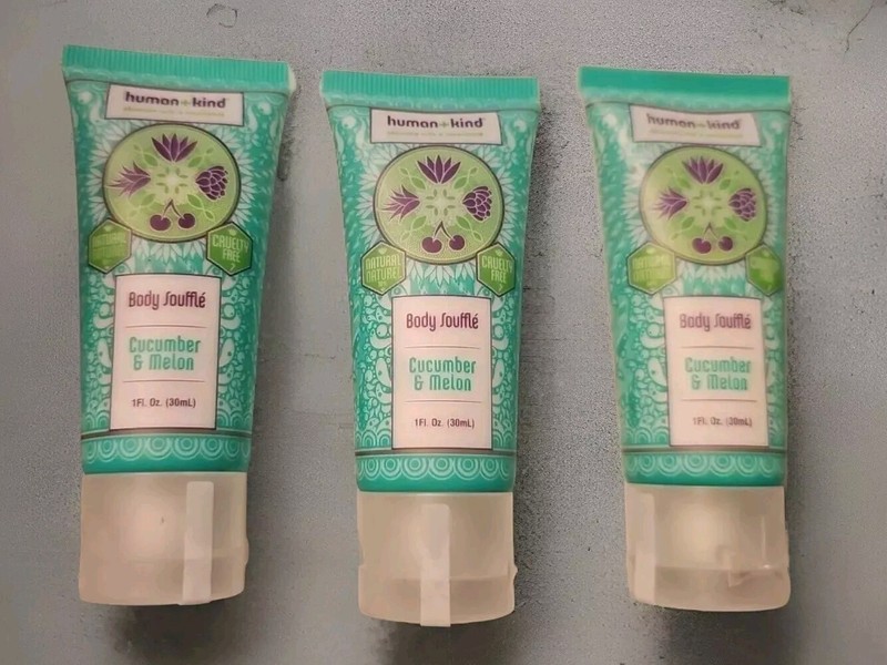 HUMAN + KIND Body Souffle Cucumber Melon 1oz 30ml Lot Of 3 Natural Cruelty Free