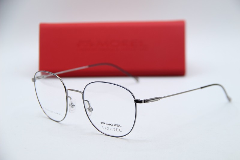 NEW MOREL LIGHTEC 30208L BG09 BLUE SILVER BLACK AUTHENTIC EYEGLASSES 50-20