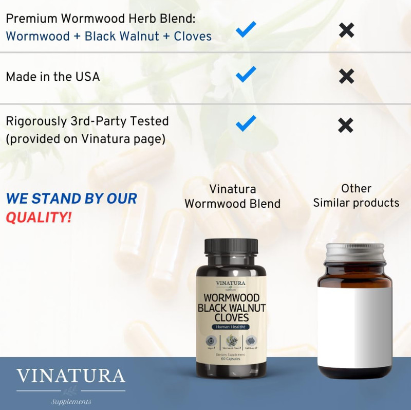 VINATURA Wormwood Black Walnut Clove Capsules - Wormwood herb Black Walnut Ex... gallery