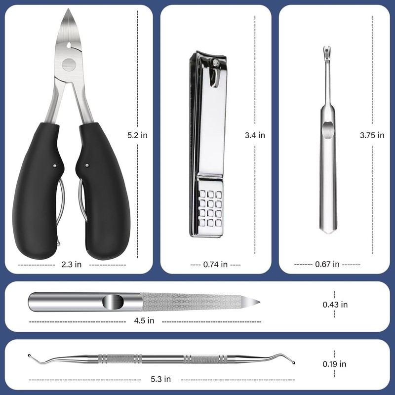 Ingrown Toenail Removal Kit, 5PCS Stainless Steel Toe Nail Kit, Straight Edge... gallery