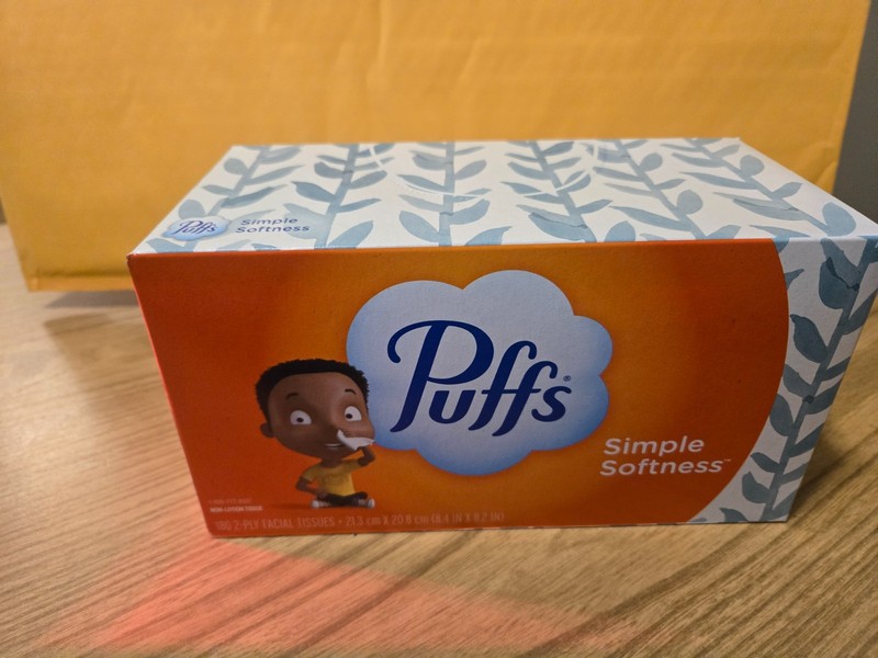 Puffs White Facial Tissue, 2-Ply, 180 Sheets/Box Simple Softness