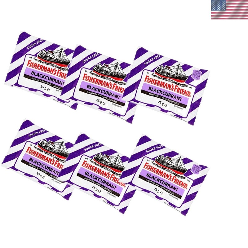 Sugar-Free Hard Candy Lozenges in Blackcurrant – Convenient Pack of 6