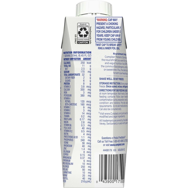 Compleat Pediatric Standard 1.0 Cal Pediatric Oral Supplement Vanilla 8.45 oz gallery