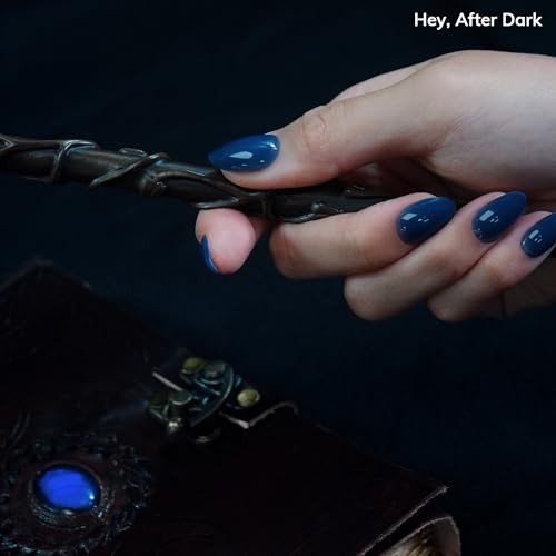 Semi Cured Gel Nail Strips | No LED Lamp Needed | Fall, Navy, Solid, Jelly | gallery