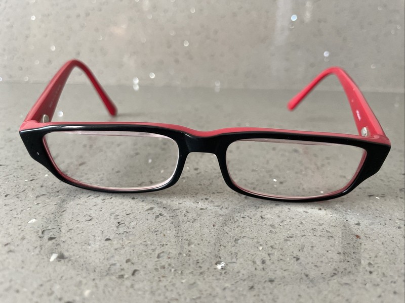 OFFSIDES BRAND Miles Black Red 15-140 Eyeglass Frames ONLY Full rim rectangle