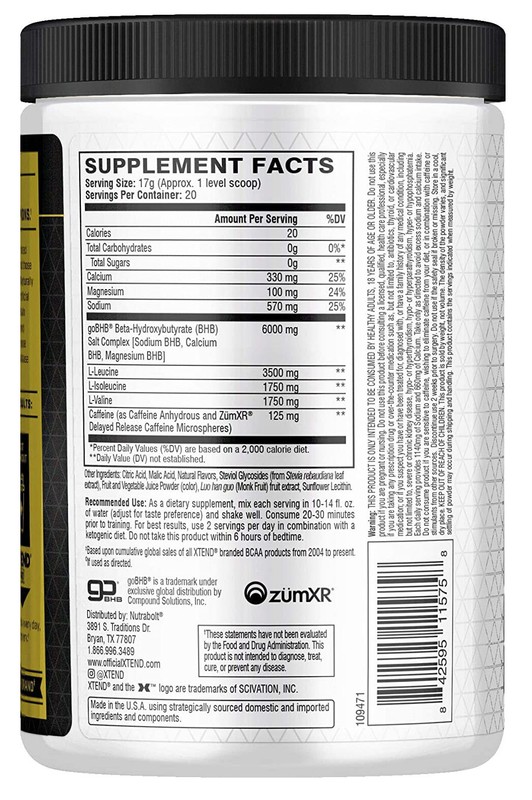 XTEND Keto ENERGY BCAA Amino Acid Supplement 20 Servings | Knockout Fruit Punch gallery