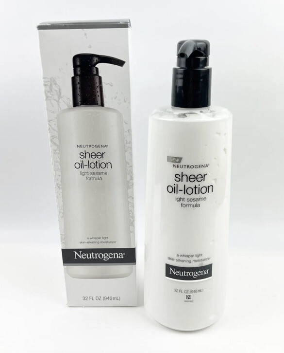 Neutrogena Body Sheer Oil Lotion For Dry Skin Light Sesame Formula 32 oz Jumbo