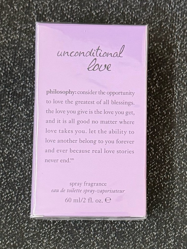 Philosophy Unconditional Love Eau de Toilette spray. 2 oz/60mL New In Sealed Box