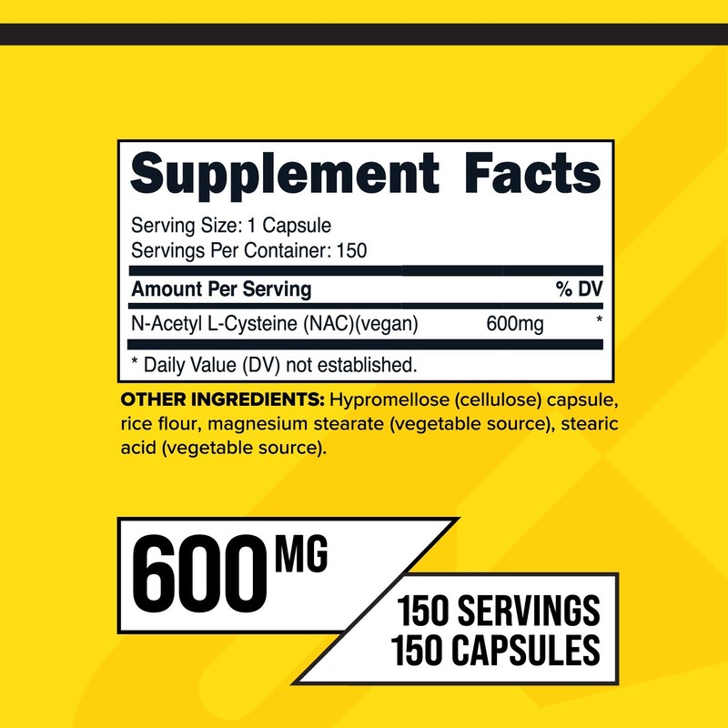 PrimaForce NAC Vegan N-Acetyl L-Cysteine Supplement (600 mg) 150 Capsules gallery
